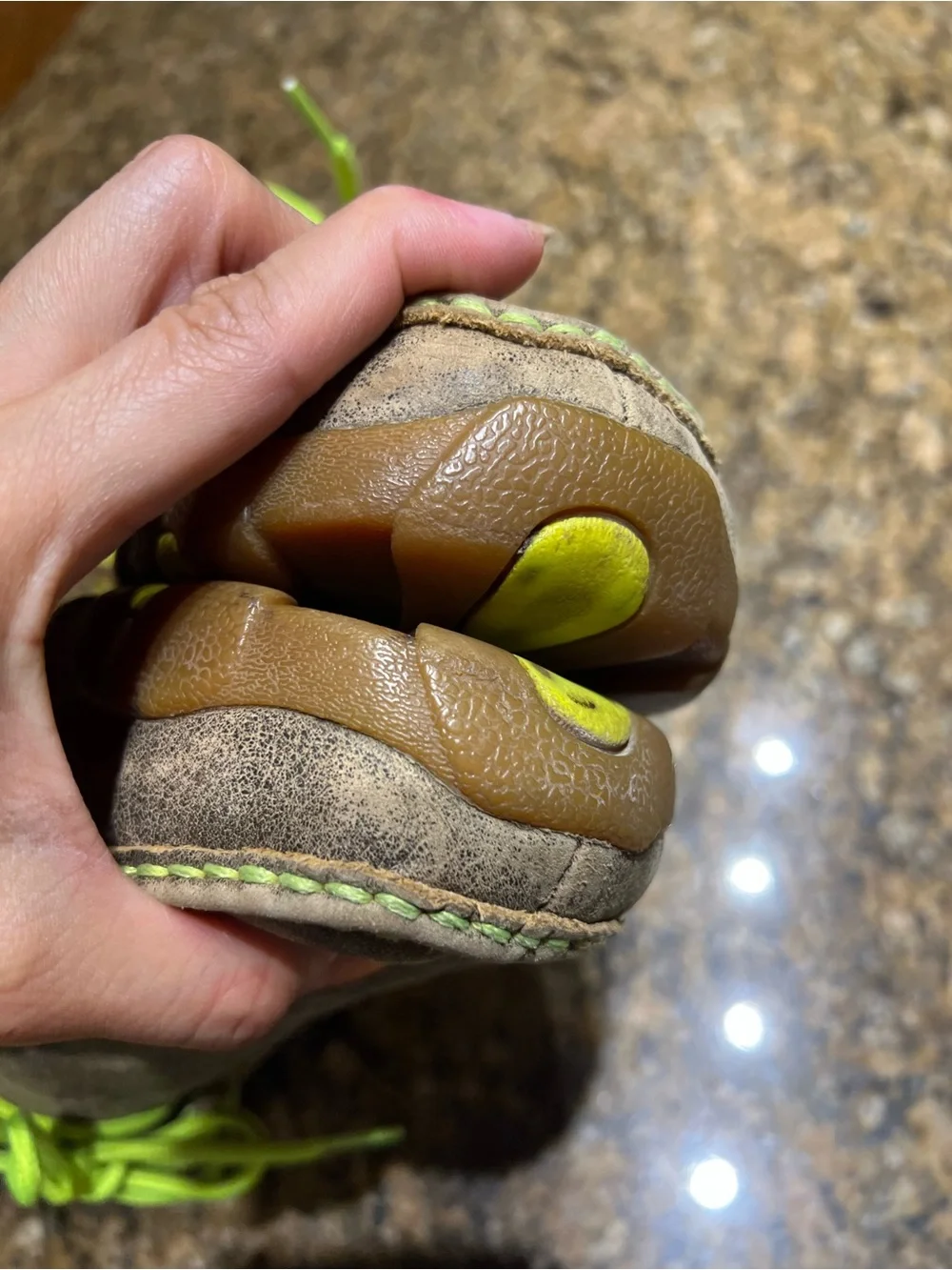 Twisted X Men's Casual Leather Moc Toe Shoes in Brown with Lime Accents